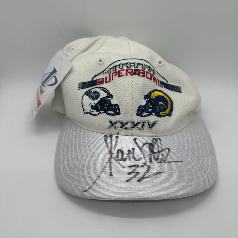 Vintage Marcus Allen Signed Super Bowl Hat Rams Vs Titans Limited Edition‎